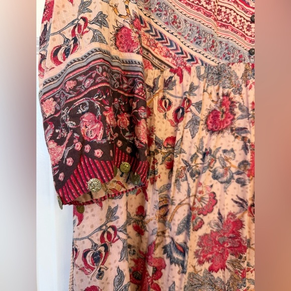 BIBA Women Beige Floral Printed A-line Cotton Kurta Top Tunic Size 38 - Picture 12 of 12